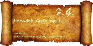 Herodek Gyöngyi névjegykártya